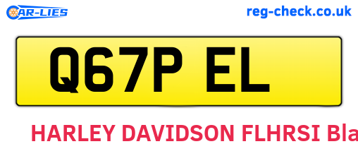 Q67PEL are the vehicle registration plates.