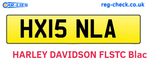 HX15NLA are the vehicle registration plates.