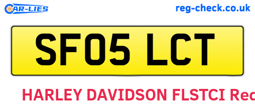 SF05LCT are the vehicle registration plates.