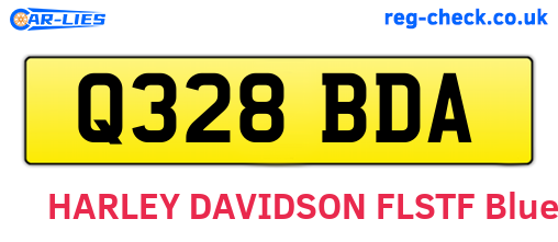 Q328BDA are the vehicle registration plates.