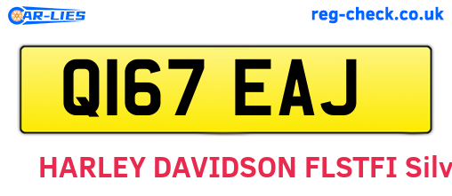 Q167EAJ are the vehicle registration plates.