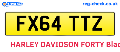 FX64TTZ are the vehicle registration plates.