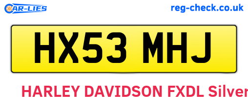 HX53MHJ are the vehicle registration plates.