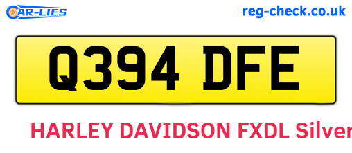Q394DFE are the vehicle registration plates.