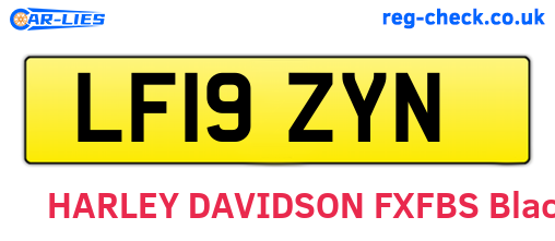 LF19ZYN are the vehicle registration plates.