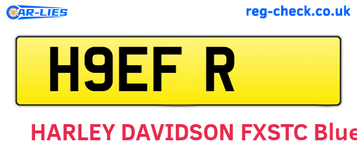 H9EFR are the vehicle registration plates.