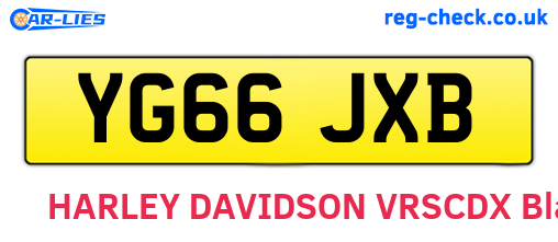 YG66JXB are the vehicle registration plates.