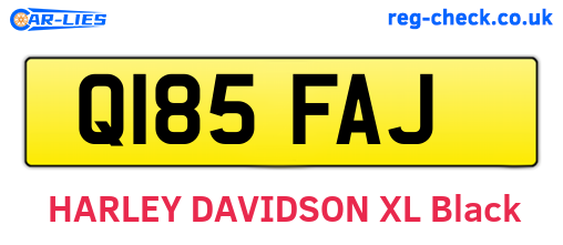 Q185FAJ are the vehicle registration plates.