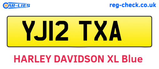 YJ12TXA are the vehicle registration plates.