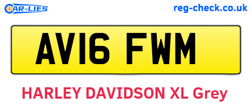 AV16FWM are the vehicle registration plates.