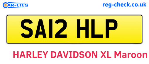 SA12HLP are the vehicle registration plates.