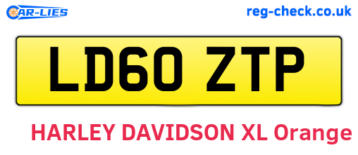 LD60ZTP are the vehicle registration plates.