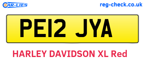 PE12JYA are the vehicle registration plates.