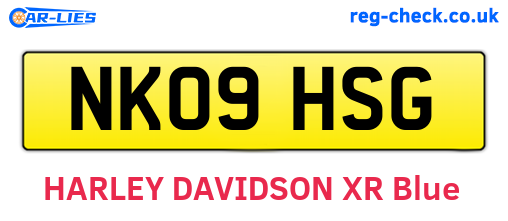 NK09HSG are the vehicle registration plates.