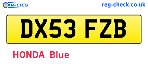 DX53FZB are the vehicle registration plates.