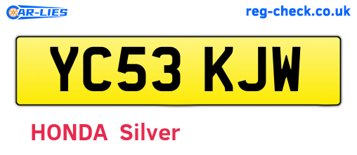 YC53KJW are the vehicle registration plates.