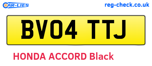 BV04TTJ are the vehicle registration plates.