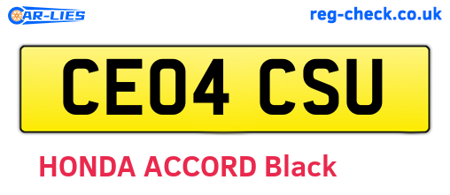CE04CSU are the vehicle registration plates.