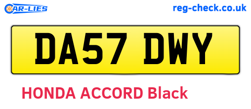 DA57DWY are the vehicle registration plates.