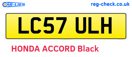 LC57ULH are the vehicle registration plates.