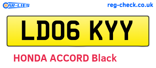 LD06KYY are the vehicle registration plates.