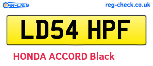 LD54HPF are the vehicle registration plates.