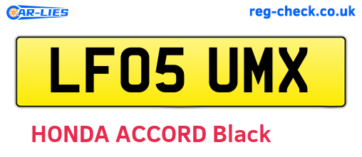 LF05UMX are the vehicle registration plates.