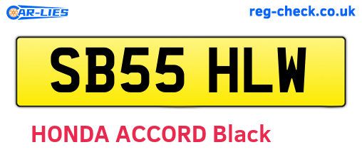 SB55HLW are the vehicle registration plates.