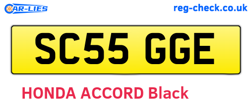 SC55GGE are the vehicle registration plates.
