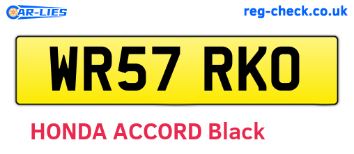 WR57RKO are the vehicle registration plates.