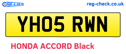 YH05RWN are the vehicle registration plates.