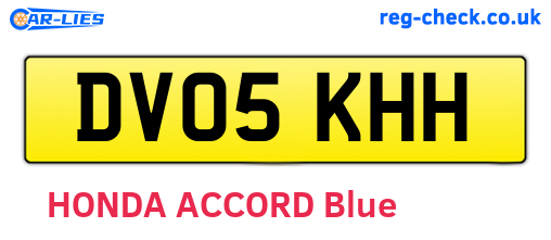 DV05KHH are the vehicle registration plates.