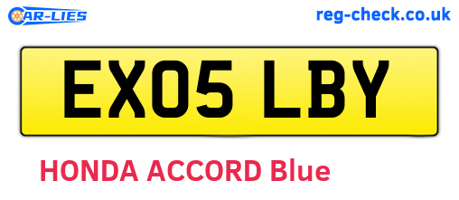 EX05LBY are the vehicle registration plates.
