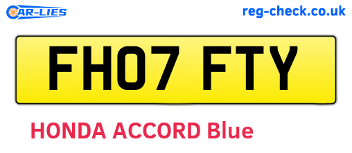FH07FTY are the vehicle registration plates.