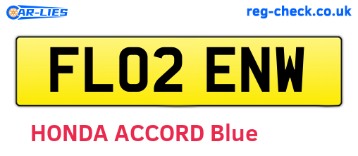 FL02ENW are the vehicle registration plates.