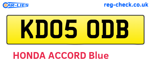 KD05ODB are the vehicle registration plates.