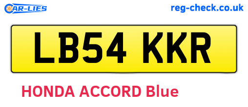 LB54KKR are the vehicle registration plates.