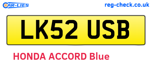LK52USB are the vehicle registration plates.