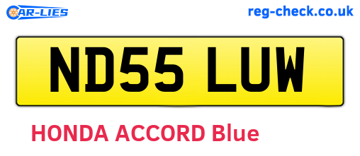 ND55LUW are the vehicle registration plates.