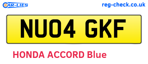 NU04GKF are the vehicle registration plates.
