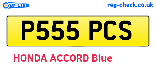 P555PCS are the vehicle registration plates.
