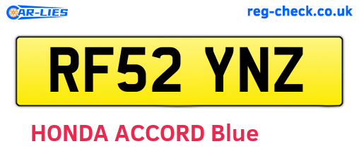 RF52YNZ are the vehicle registration plates.