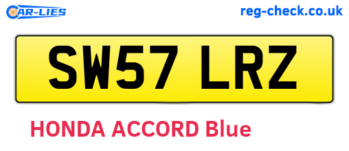 SW57LRZ are the vehicle registration plates.