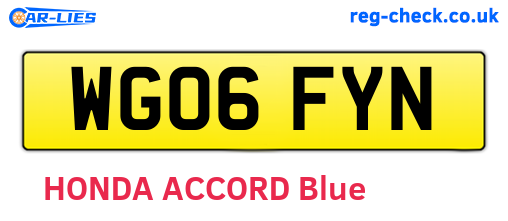 WG06FYN are the vehicle registration plates.