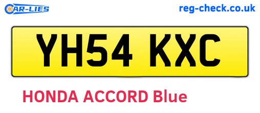 YH54KXC are the vehicle registration plates.