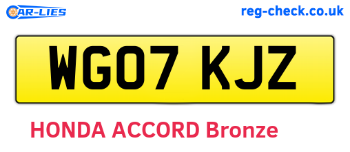 WG07KJZ are the vehicle registration plates.