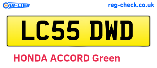 LC55DWD are the vehicle registration plates.