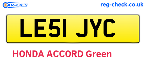 LE51JYC are the vehicle registration plates.