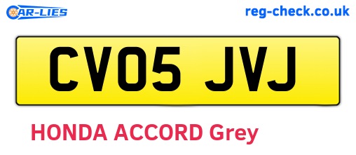 CV05JVJ are the vehicle registration plates.