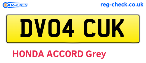 DV04CUK are the vehicle registration plates.